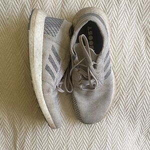 Adidas Light Gray Boost Sneakers